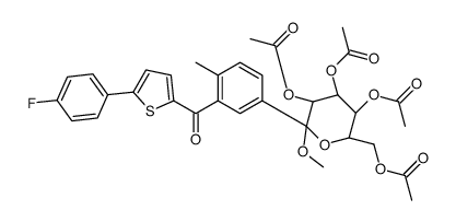 [(2R,3R,4S,5R)-3,4,5-triacetyloxy-6-[3-[5-(4-fluorophenyl)thiophene-2-carbonyl]-4-methylphenyl]-6-methoxyoxan-2-yl]methyl acetate Structure