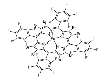 2,3,7,8,12,13,17,18-octabromo-5,10,15,20-tetrakis(pentafluorophenyl)porphyrinato-iron(III) structure