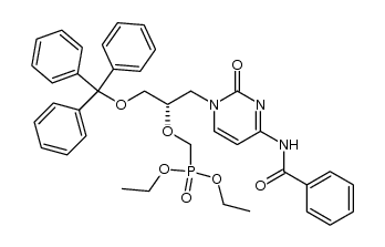 (S)-diethyl (((1-(4-benzamido-2-oxopyrimidin-1(2H)-yl)-3-(trityloxy)propan-2-yl)oxy)methyl)phosphonate结构式