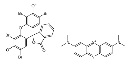 [7-(dimethylamino)phenothiazin-3-ylidene]-dimethylazanium,2',4',5',7'-tetrabromo-3-oxospiro[2-benzofuran-1,9'-xanthene]-3',6'-diolate结构式