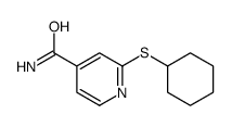 2-环己基硫代-4-吡啶羧胺结构式