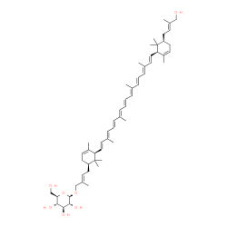 2-[4-(β-D-Glucopyranosyloxy)-3-methyl-2-butenyl]-2'-(4-hydroxy-3-methyl-2-butenyl)-ε,ε-carotene结构式