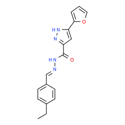 (E)-N-(4-ethylbenzylidene)-3-(furan-2-yl)-1H-pyrazole-5-carbohydrazide Structure