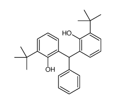 2-tert-butyl-6-[(3-tert-butyl-2-hydroxyphenyl)-phenylmethyl]phenol结构式