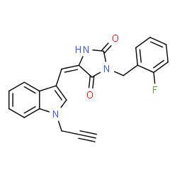 2,4-Imidazolidinedione,3-[(2-fluorophenyl)methyl]-5-[[1-(2-propynyl)-1H-indol-3-yl]methylene]-(9CI) picture