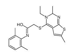 Acetamide, N-(2,6-dimethylphenyl)-2-[(5-ethyl-2,6-dimethylthieno[2,3-d]pyrimidin-4-yl)thio]- (9CI) Structure