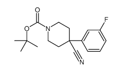 1-N-BOC-4-(3-FLUOROPHENYL)PIPERIDINE-4-CARBONITRILE结构式