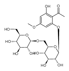 2,6-dihydroxy-4-methoxyacetophenone 2-O-β-D-gentiobioside结构式