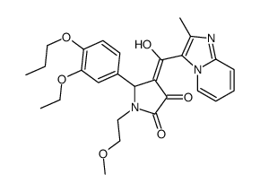 5-(3-ethoxy-4-propoxyphenyl)-4-[hydroxy-(2-methylimidazo[1,2-a]pyridin-3-yl)methylidene]-1-(2-methoxyethyl)pyrrolidine-2,3-dione结构式