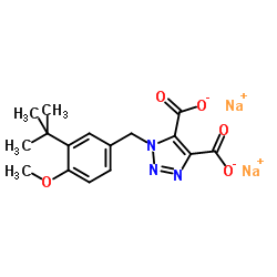 Disodium 1-[4-methoxy-3-(2-methyl-2-propanyl)benzyl]-1H-1,2,3-triazole-4,5-dicarboxylate Structure