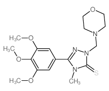 3H-1,2,4-Triazole-3-thione,2,4-dihydro-4-methyl-2-(4-morpholinylmethyl)-5-(3,4,5-trimethoxyphenyl)- Structure