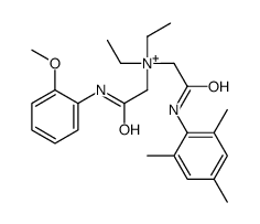 diethyl-[2-(2-methoxyanilino)-2-oxoethyl]-[2-oxo-2-(2,4,6-trimethylanilino)ethyl]azanium结构式