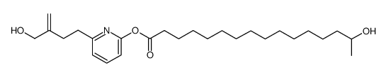 6-(3-(hydroxymethyl)but-3-en-1-yl)pyridin-2-yl 15-hydroxyhexadecanoate结构式