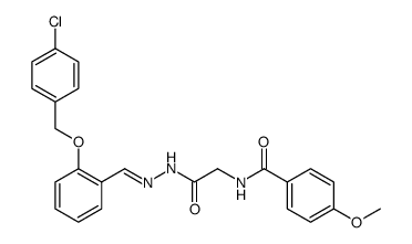 Glycine, N-(4-methoxybenzoyl)-, [[2-[(4-chlorophenyl)methoxy]phenyl]methylene]hydrazide Structure