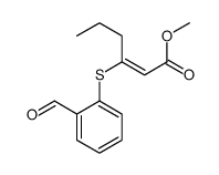 methyl 3-(2-formylphenyl)sulfanylhex-2-enoate Structure