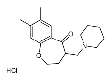 7,8-dimethyl-4-(piperidin-1-ium-1-ylmethyl)-3,4-dihydro-2H-1-benzoxepin-5-one,chloride结构式