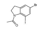 1-ACETYL-5-BROMO-7-IODOINDOLINE结构式