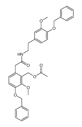 6-((4-(benzyloxy-3-methoxyphenethyl)carbamoyl)methyl)-3-(benzyloxy)-2-methoxybenzyl acetate Structure