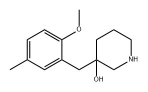 3-Piperidinol, 3-[(2-methoxy-5-methylphenyl)methyl]-结构式