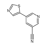 5-(1,3-thiazol-5-yl)pyridine-3-carbonitrile结构式