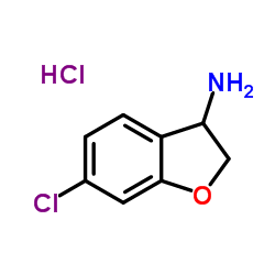 6-Chloro-2,3-dihydro-1-benzofuran-3-amine hydrochloride (1:1)结构式