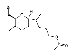 (δR,2R,5S,6S)-6-(Bromomethyl)-δ,5-dimethyltetrahydro-2-pyranylbutyl acetate Structure