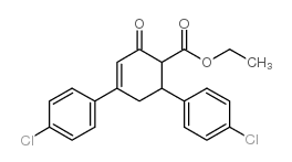 4,6-双(4-氯苯基)-2-氧代-3-环己烯-1-羧酸乙酯结构式