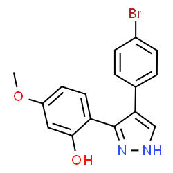 2-(4-(4-bromophenyl)-1H-pyrazol-3-yl)-5-methoxyphenol结构式