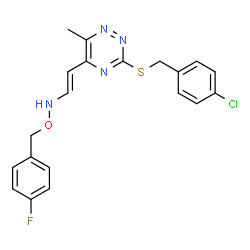 3-[(4-CHLOROBENZYL)SULFANYL]-5-(2-([(4-FLUOROBENZYL)OXY]AMINO)VINYL)-6-METHYL-1,2,4-TRIAZINE结构式