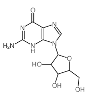 2-amino-9-[3,4-dihydroxy-5-(hydroxymethyl)oxolan-2-yl]-3H-purin-6-one structure