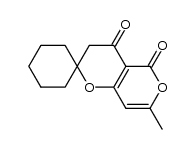 7'-methylspiro(cyclohexane-2'H,3'H,5'H-1,2'-pyrano[4,3-b]-1'-oxin-4',5'-dione)结构式