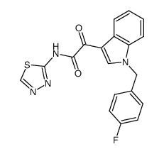 N-(1,3,4-thiadiazol-2-yl)-2-(1-(4-fluorobenzyl)-1H-indol-3-yl)-2-oxo-acetamide结构式