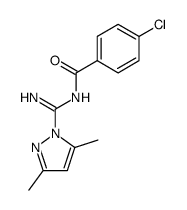 4-chloro-N-((3,5-dimethyl-1H-pyrazol-1-yl)(imino)methyl)benzamide Structure