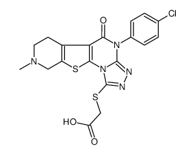 2-((4-(4-chlorophenyl)-8-methyl-5-oxo-4,5,6,7,8,9-hexahydropyrido[4',3':4,5]thieno[3,2-e][1,2,4]triazolo[4,3-a]pyrimidin-1-yl)thio)acetic acid Structure