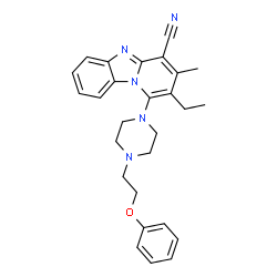 2-ethyl-3-methyl-1-(4-(2-phenoxyethyl)piperazin-1-yl)benzo[4,5]imidazo[1,2-a]pyridine-4-carbonitrile结构式