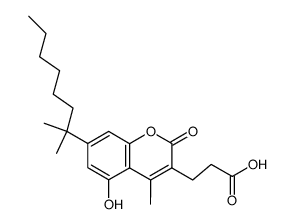 3-[7-(1,1-dimethyl-heptyl)-5-hydroxy-4-methyl-2-oxo-2H-chromen-3-yl]-propionic acid Structure