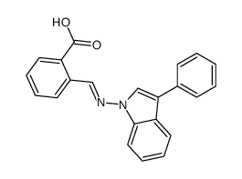 2-[(3-phenylindol-1-yl)iminomethyl]benzoic acid结构式