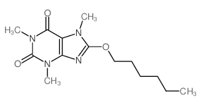 8-hexoxy-1,3,7-trimethyl-purine-2,6-dione Structure