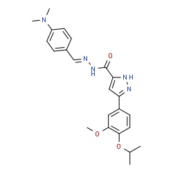 (E)-N-(4-(dimethylamino)benzylidene)-3-(4-isopropoxy-3-methoxyphenyl)-1H-pyrazole-5-carbohydrazide structure