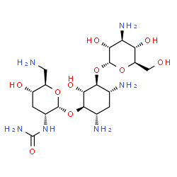 4-O-[6-Amino-2-[(aminocarbonyl)amino]-2,3,6-trideoxy-α-D-ribo-hexopyranosyl]-6-O-(3-amino-3-deoxy-α-D-glucopyranosyl)-2-deoxy-D-streptamine Structure