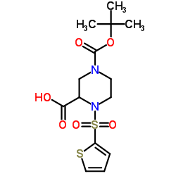 4-{[(2-Methyl-2-propanyl)oxy]carbonyl}-1-(2-thienylsulfonyl)-2-piperazinecarboxylic acid picture