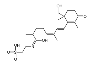 Ethanesulfonic acid, 2-((8-(6-(hydroxymethyl)-2,6-dimethyl-3-oxo-1-cyc lohexen-1-yl)-2,6-dimethyl-1-oxo-5,7-octadienyl)amino)- Structure