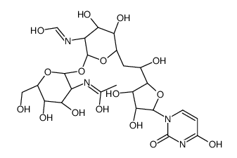 N-[(2R,3R,4R,5S,6R)-2-[(2S,3R,4R,5R)-6-[2-[(2R,3S,4R,5R)-5-(2,4-dioxopyrimidin-1-yl)-3,4-dihydroxyoxolan-2-yl]-2-hydroxyethyl]-3-formamido-4,5-dihydroxyoxan-2-yl]oxy-4,5-dihydroxy-6-(hydroxymethyl)oxan-3-yl]acetamide结构式