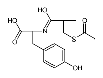 (2S)-2-[(3-acetylsulfanyl-2-methylpropanoyl)amino]-3-(4-hydroxyphenyl)propanoic acid Structure