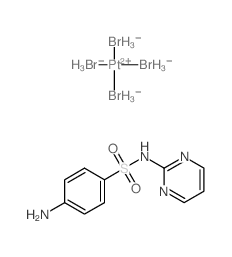 4-amino-N-(pyrimidin-2-yl)benzenesulfonamide, tetra(l4-bromanyl)platinate(II) salt Structure