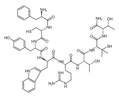 D-Phe-L-Cys-L-Tyr-D-Trp-L-Arg-L-Thr-L-Pen-L-Thr-NH2 Structure