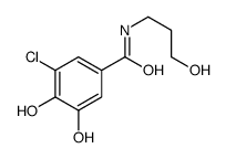 3-chloro-4,5-dihydroxy-N-(3-hydroxypropyl)benzamide结构式