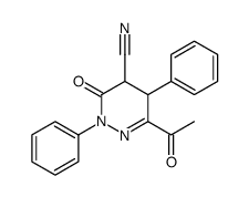 6-acetyl-3-oxo-2,5-diphenyl-4,5-dihydropyridazine-4-carbonitrile Structure