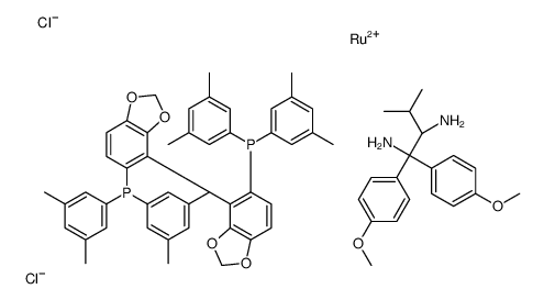 Dichloro{(S)-(-)-5,5'-bis[di(3,5-xylyl)phosphino]-4,4'-bi-1,3-benzodioxole}[(2S)-(+)-1,1-bis(4-methoxyphenyl)-3-methyl-1,2-butanediamine]ruthenium(II) RuCl2[(S)-dm-segphos][(S)-daipen] picture