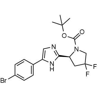 tert-Butyl (S)-2-(5-(4-bromophenyl)-1H-imidazol-2-yl)-4,4-difluoropyrrolidine-1-carboxylate Structure